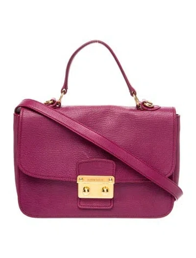Pre-owned Miu Miu Leather Top Handle Bag In Pink
