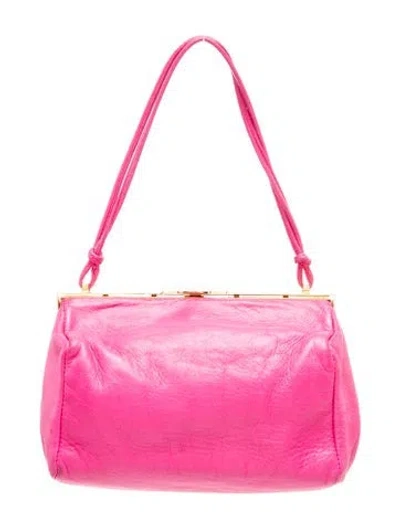 Pre-owned Miu Miu Leather Top Handle Bag In Pink