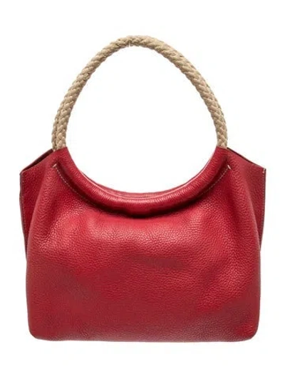 Pre-owned Miu Miu Leather Top Handle Bag In Red