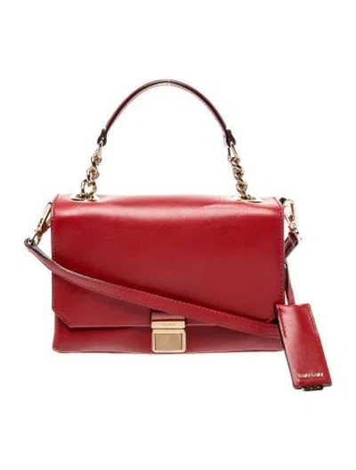 Pre-owned Miu Miu Leather Top Handle Bag In Red