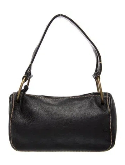 Pre-owned Miu Miu Leather Top Handle Bag Vintage In Black