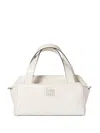 Miu Miu Leather Top-handle Zip Tote Bag In White