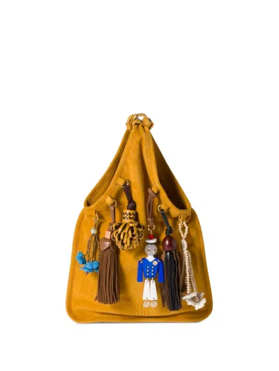 Miu Miu Leather Tote Bag In Brown
