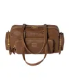 Miu Miu Leather Tote Bag In Brown