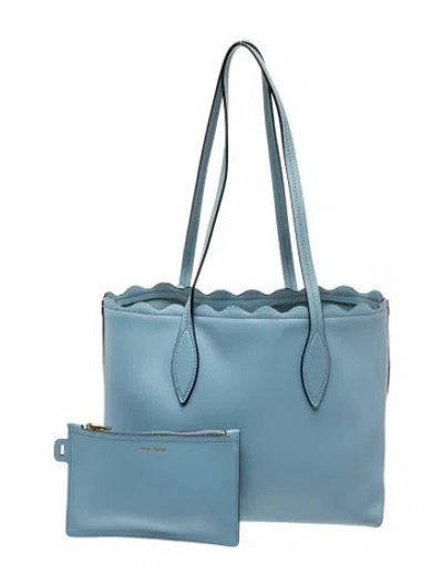 Pre-owned Miu Miu Leather Tote In Blue