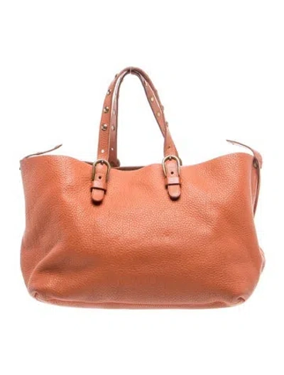 Pre-owned Miu Miu Leather Tote In Orange