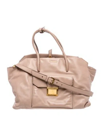 Pre-owned Miu Miu Leather Tote In Pink