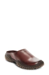 Miu Miu Leather Trail Mule In Caffe