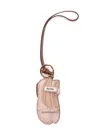 Miu Miu Miumiu Women Miu Ballet Leather Keychain Trick In Beige