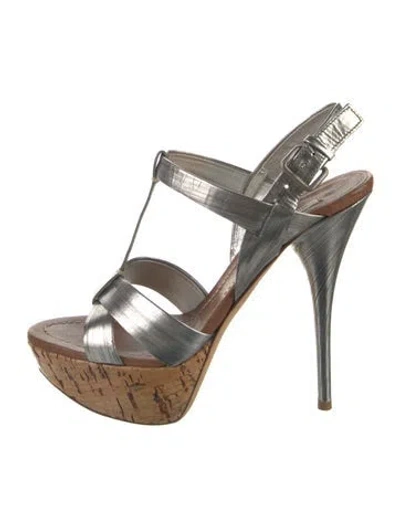 Pre-owned Miu Miu Leather T-strap Sandals