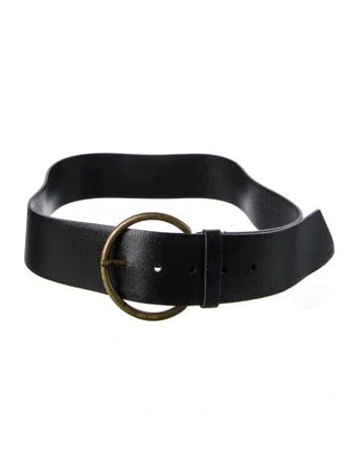 Pre-owned Miu Miu Leather Waist Belt In Black