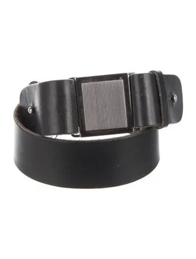 Pre-owned Miu Miu Leather Waist Belt In Black
