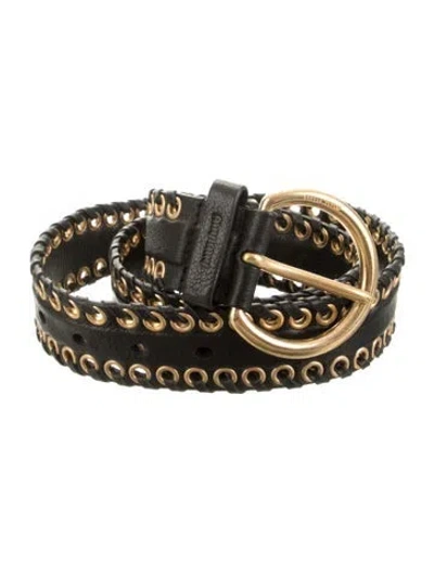 Pre-owned Miu Miu Leather Waist Belt In Black