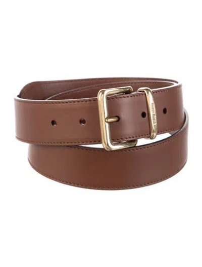 Pre-owned Miu Miu Leather Waist Belt In Brown