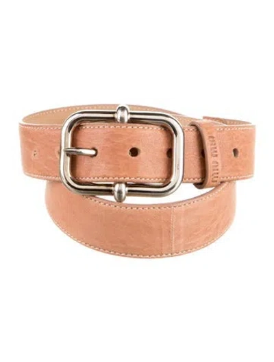 Pre-owned Miu Miu Leather Waist Belt In Brown