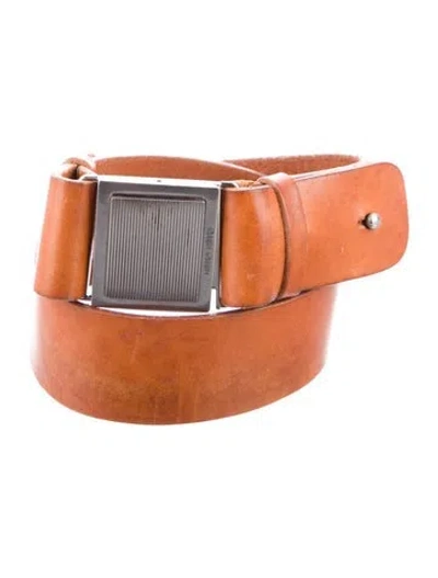 Pre-owned Miu Miu Leather Waist Belt In Brown