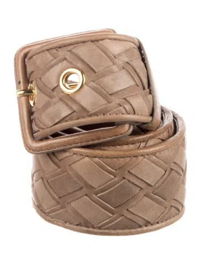 Pre-owned Miu Miu Leather Waist Belt In Brown