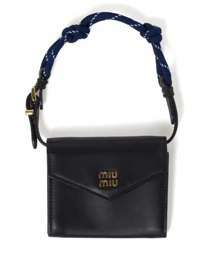Miu Miu Leather Wallet In Black