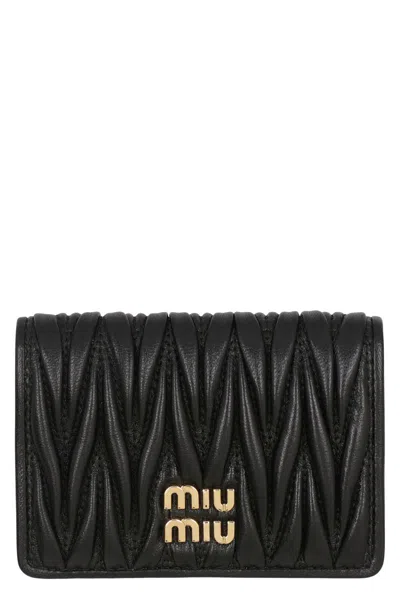 Miu Miu Leather Wallet In Black