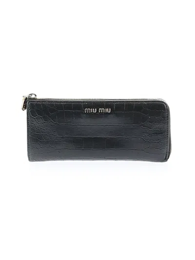 Pre-owned Miu Miu Leather Wallet In Black