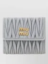 Miu Miu Leather Wallet Featuring Quilted Pattern Design In Red