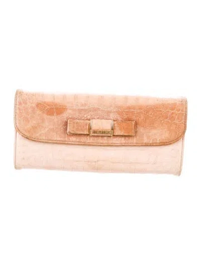 Pre-owned Miu Miu Leather Wallet In Neutral