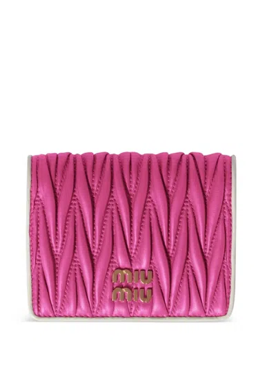 Miu Miu Leather Wallet In Pink