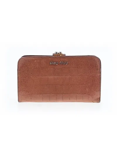 Pre-owned Miu Miu Leather Wallet In Pink