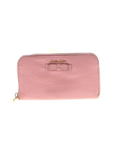 Pre-owned Miu Miu Leather Wallet In Pink