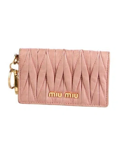 Pre-owned Miu Miu Leather Wallet In Pink