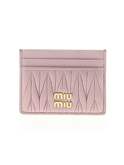 Pre-owned Miu Miu Leather Wallet In Pink