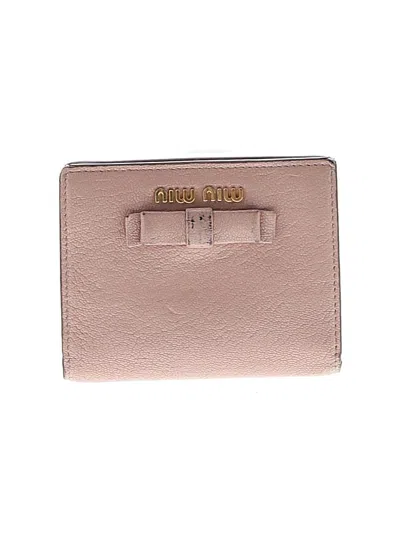 Pre-owned Miu Miu Leather Wallet In Pink