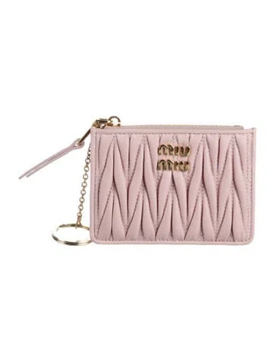 Pre-owned Miu Miu Leather Wallet W/ Tags In Pink