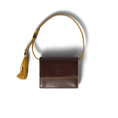 Miu Miu Leather Wallet With Shoulder Strap