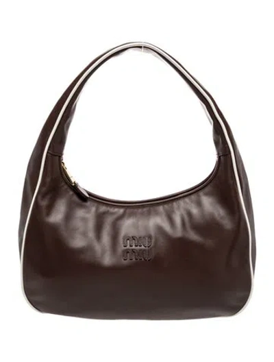 Pre-owned Miu Miu Leather Wander In Brown