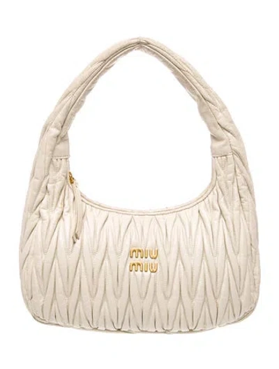Pre-owned Miu Miu Leather Wander In White