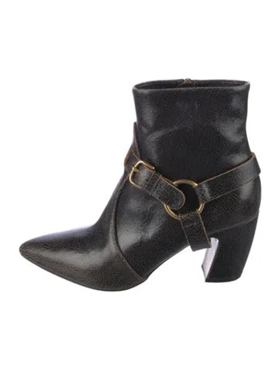 Pre-owned Miu Miu Leather Western Boots In Multi