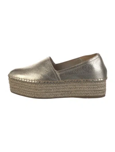 Pre-owned Miu Miu Leather Whipstitch Trim Espadrilles