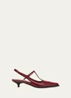 Miu Miu Leather Wing-tip Mary Jane Slingback Pumps In Purple