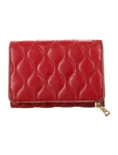Pre-owned Miu Miu Leather Wristlet In Red