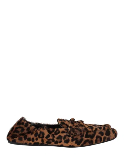 Miu Miu Leopard Print Slip-on Loafers In Animal Print