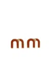 Miu Miu Monogram Stud Earrings In Red
