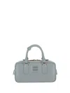 Miu Miu Nappa Leather Rectangular Handbag With Top Handles In Blue