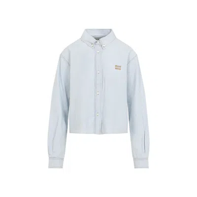Miu Miu Light Blue Cotton Shirt