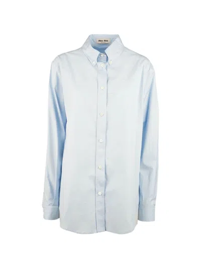Miu Miu Light Blue Cotton Shirt