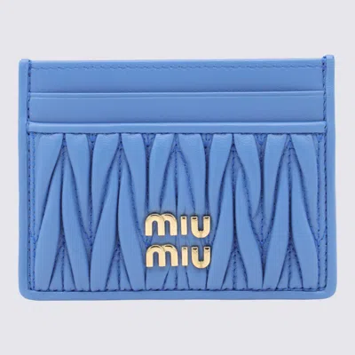 Miu Miu Light Blue Leather Card Holder