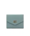 Miu Miu Snap Closure Small Leather Wallet In Light Blue
