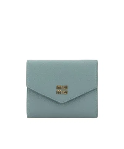 MIU MIU MIU MIU LOGO PLAQUE COMPACT WALLET