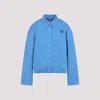 Miu Miu Button-down Collar Cotton Jacket With Elastic Hem