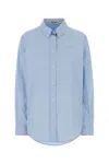 Miu Miu Light Blue Regular Solid Shirt In Blue